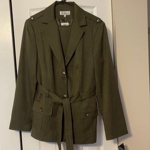 Olive green suit